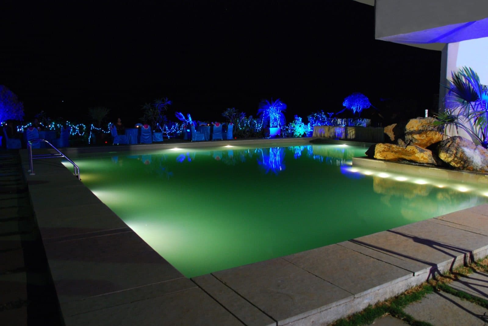 Infinity Pool — Swimming Pool Night Blue Lighting Decor