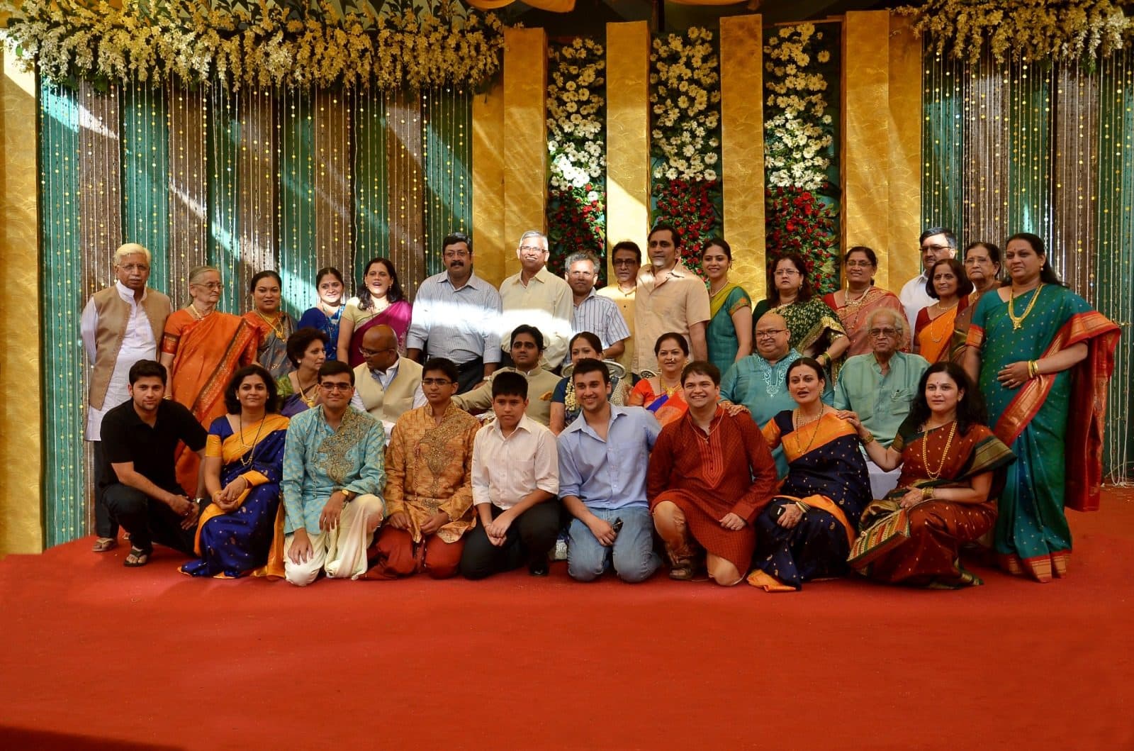Weddings & Events — Family Group Photo Floral Stage